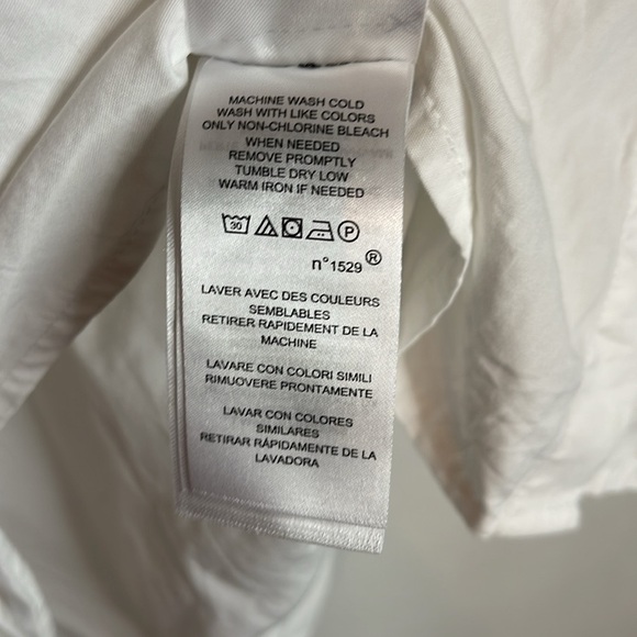 Lauren Ralph Lauren White Button Down Adjustable Side Drawstrings Petite Large - Picture 6 of 6